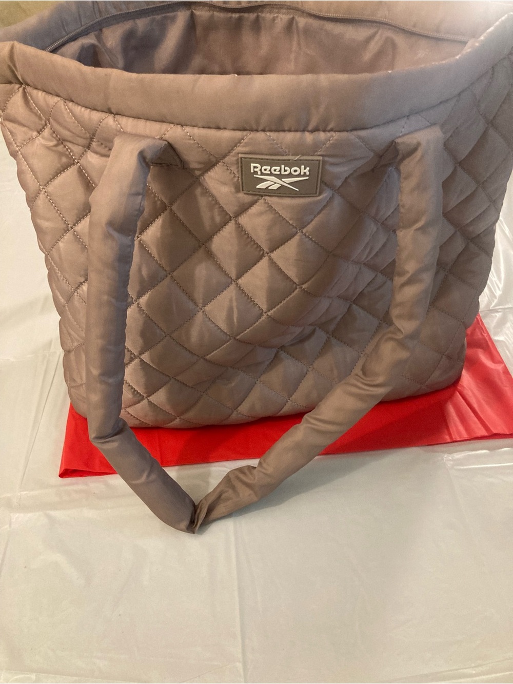 Reebok Quilted Tote Bag in Taupe